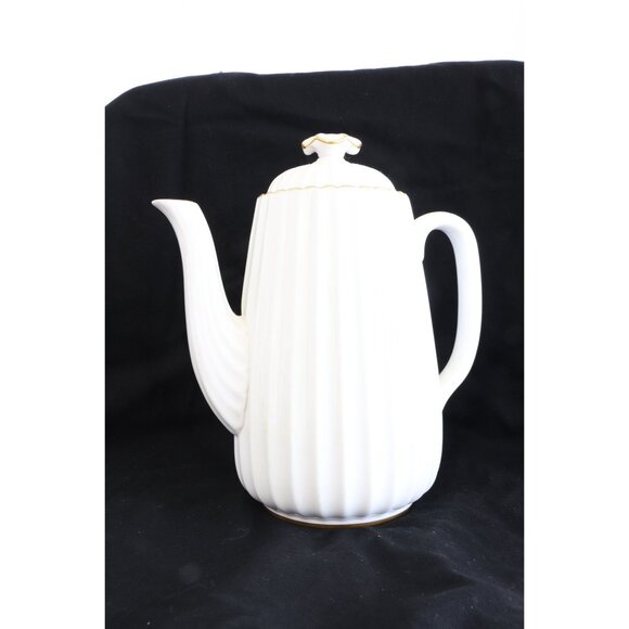 Vintage Spode Midas Bone China England 7 1/8" Coffee Pot and Lid Y8157 Gold Rib - Picture 1 of 5